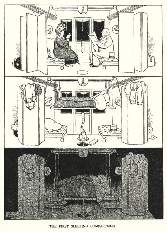 Illustration for Railway Ribaldry by W Heath Robinson (litho) 作者 威廉·希思·罗宾逊