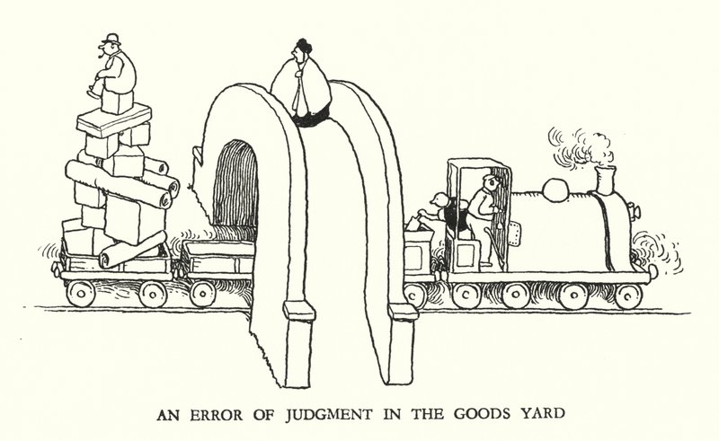 Illustration for Railway Ribaldry by W Heath Robinson (litho) 作者 威廉·希思·罗宾逊