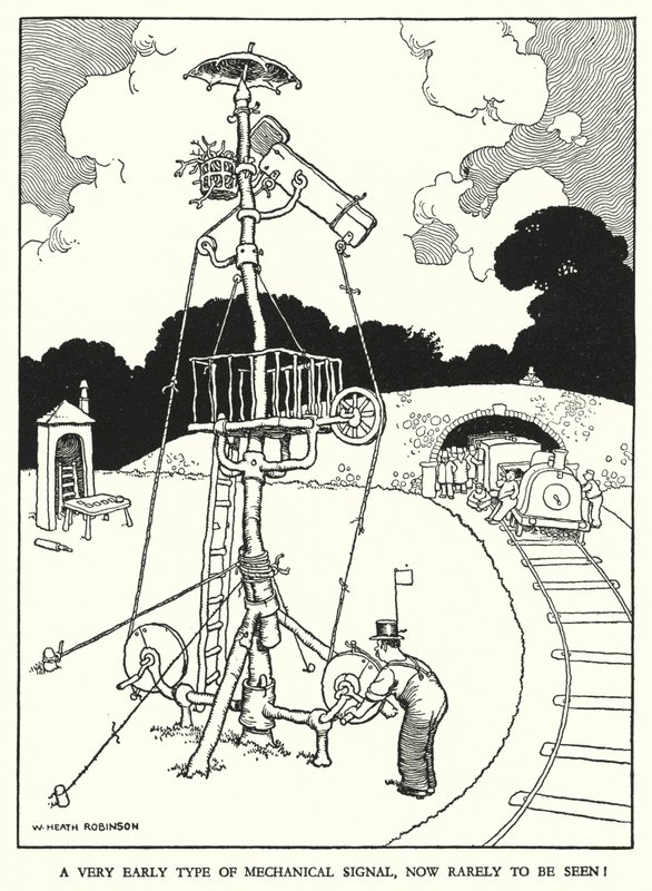 Illustration for Railway Ribaldry by W Heath Robinson (litho) 作者 威廉·希思·罗宾逊