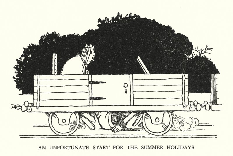 W Heath Robinson 为铁路 Ribaldry 绘制的插图（石版画） 作者 威廉·希思·罗宾逊