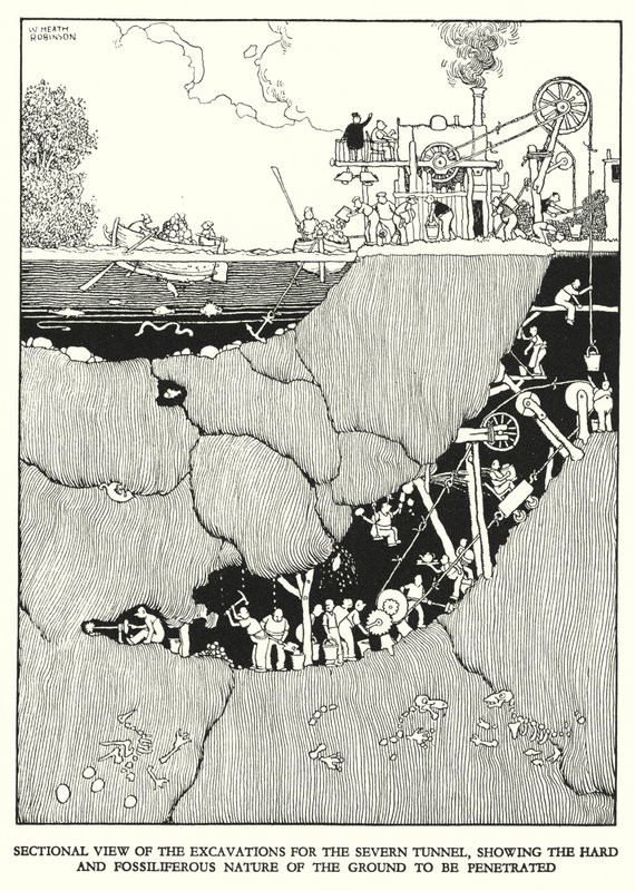 W Heath Robinson 为铁路 Ribaldry 绘制的插图（石版画） 作者 威廉·希思·罗宾逊