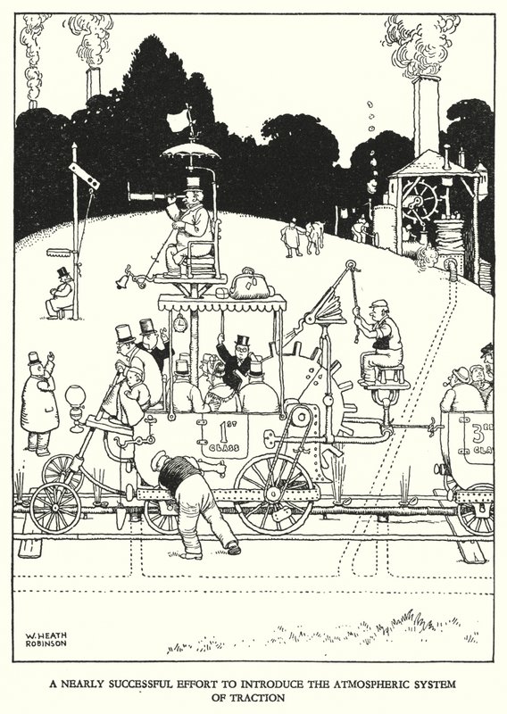 W Heath Robinson 为铁路 Ribaldry 绘制的插图（石版画） 作者 威廉·希思·罗宾逊