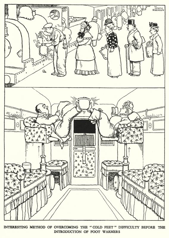 Illustration for Railway Ribaldry by W Heath Robinson (litho) 作者 威廉·希思·罗宾逊