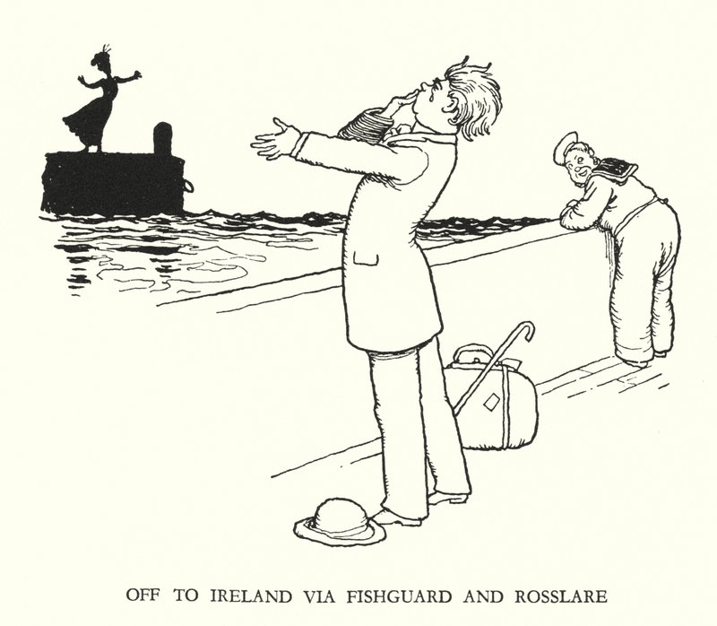 W Heath Robinson 为铁路 Ribaldry 绘制的插图（石版画） 作者 威廉·希思·罗宾逊
