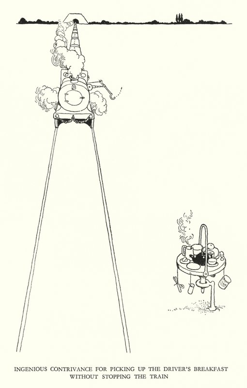 W Heath Robinson 为铁路 Ribaldry 绘制的插图（石版画） 作者 威廉·希思·罗宾逊