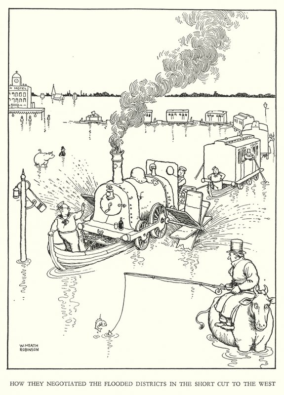 W Heath Robinson 为铁路 Ribaldry 绘制的插图（石版画） 作者 威廉·希思·罗宾逊