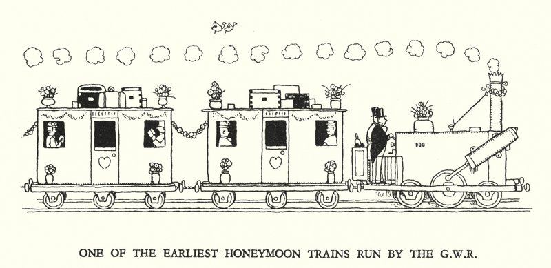 罗宾逊（W Heath Robinson）为《铁道兵》绘制的插图（平版）。 作者 威廉·希思·罗宾逊