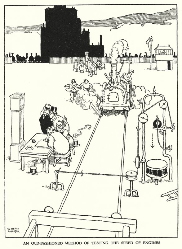 W Heath Robinson 的铁路 Ribaldry 插图（石版画） 作者 威廉·希思·罗宾逊