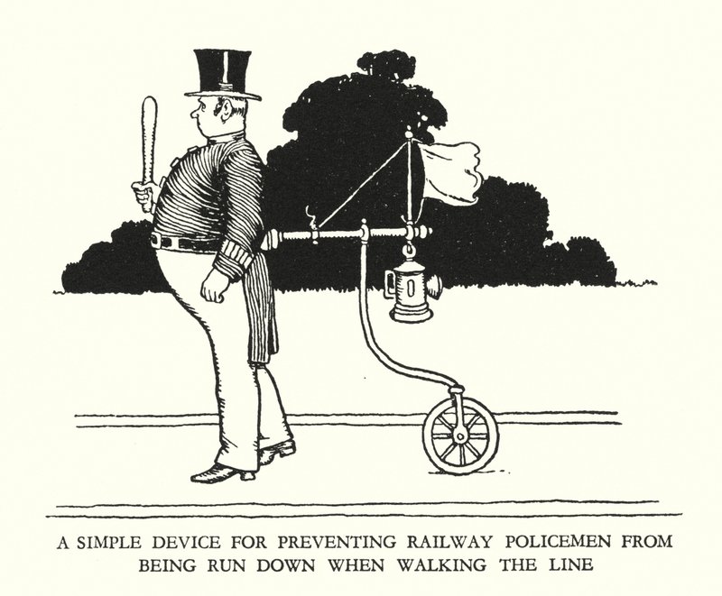 W Heath Robinson 的铁路 Ribaldry 插图（石版画） 作者 威廉·希思·罗宾逊