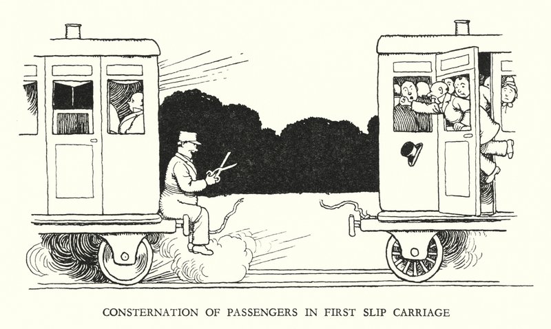 W Heath Robinson 的铁路 Ribaldry 插图（石版画） 作者 威廉·希思·罗宾逊