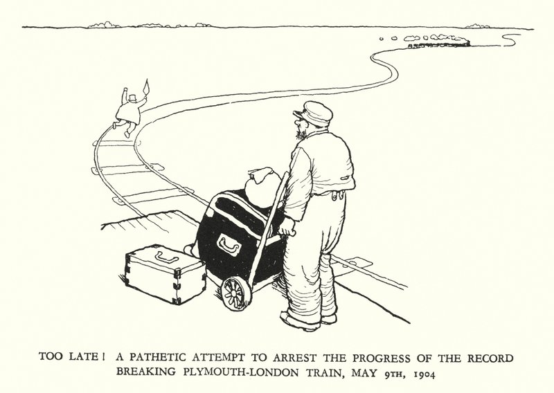 W Heath Robinson 的铁路 Ribaldry 插图（石版画） 作者 威廉·希思·罗宾逊