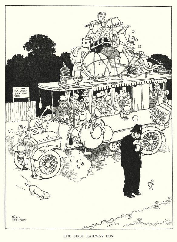 W Heath Robinson 的铁路 Ribaldry 插图（石版画） 作者 威廉·希思·罗宾逊