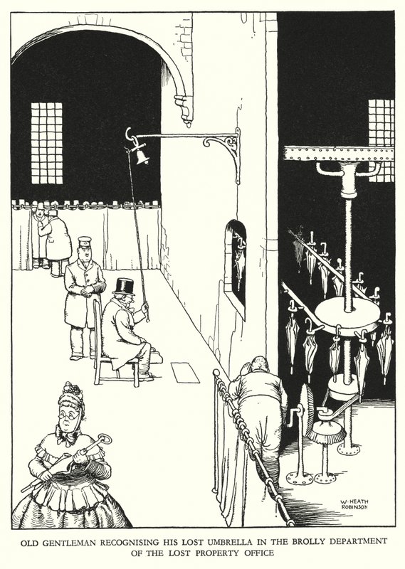 W Heath Robinson 的铁路 Ribaldry 插图（石版画） 作者 威廉·希思·罗宾逊