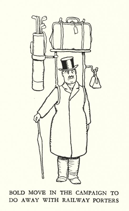 W Heath Robinson 的铁路 Ribaldry 插图（石版画） 作者 威廉·希思·罗宾逊