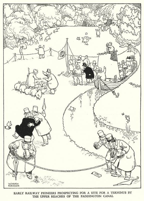 W Heath Robinson 为铁路 Ribaldry 绘制的插图（石版画） 作者 威廉·希思·罗宾逊