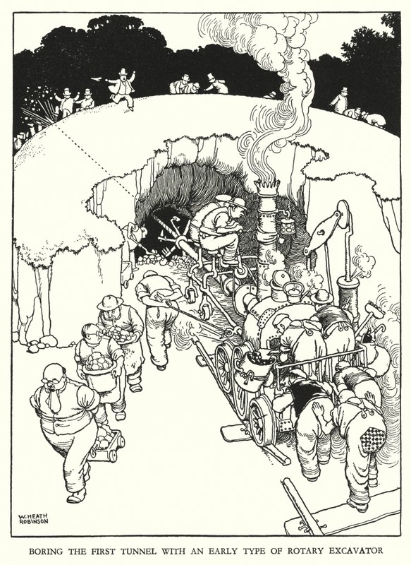 W Heath Robinson 为铁路 Ribaldry 绘制的插图（石版画） 作者 威廉·希思·罗宾逊
