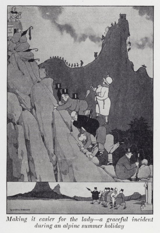 为女士提供便利，在阿尔卑斯山夏季度假期间发生的优雅事件（石膏版 作者 威廉·希思·罗宾逊