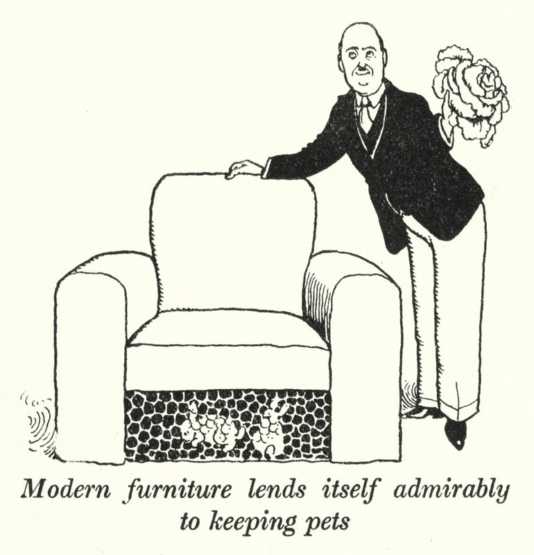 Modern furniture lends itself admirably to keeping pets (litho) 作者 威廉·希思·罗宾逊