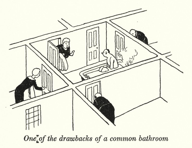 One of the drawbacks of a common bathroom (litho) 作者 威廉·希思·罗宾逊