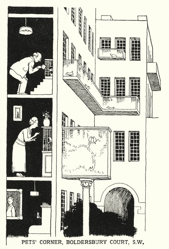 宠物角，博德斯伯里法院，西南（石版画） 作者 威廉·希思·罗宾逊