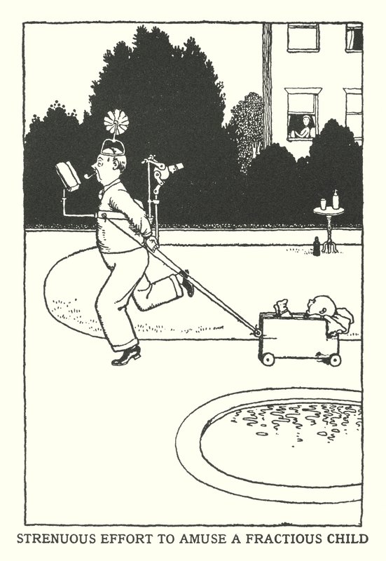 Strenuous Effort to Amuse a Fractious Child (litho) 作者 威廉·希思·罗宾逊