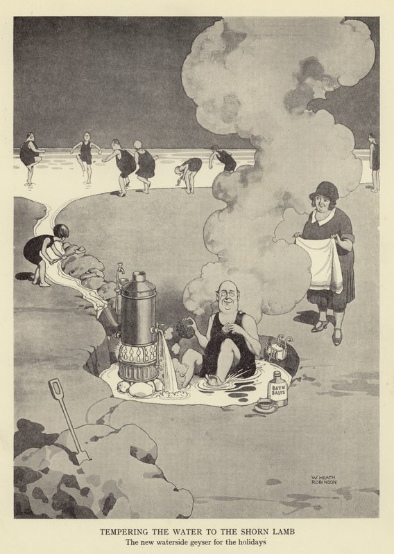 将水调到剪毛羊羔，这是新的水边间歇泉，适合度假 作者 威廉·希思·罗宾逊