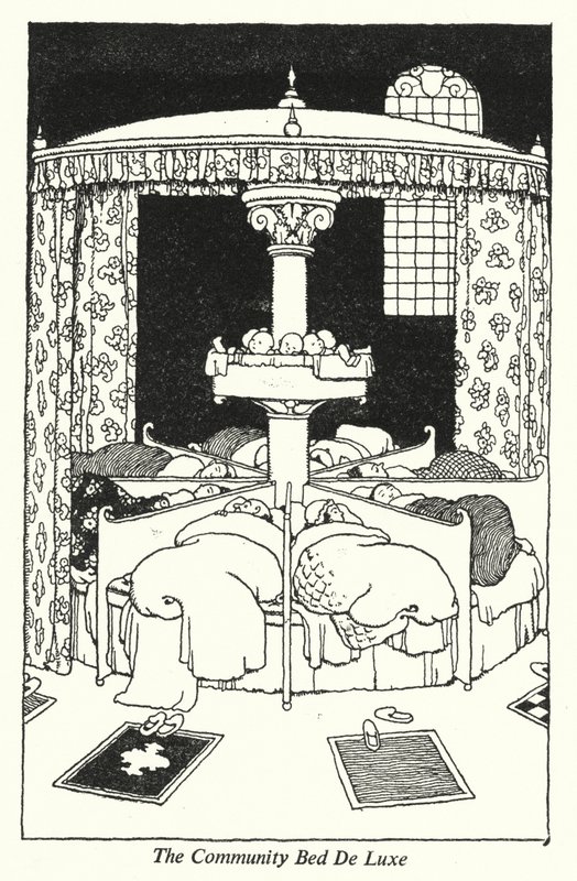 豪华社区床（石版画） 作者 威廉·希思·罗宾逊
