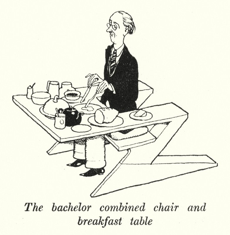 The bachelor combined chair and breakfast table (litho) 作者 威廉·希思·罗宾逊