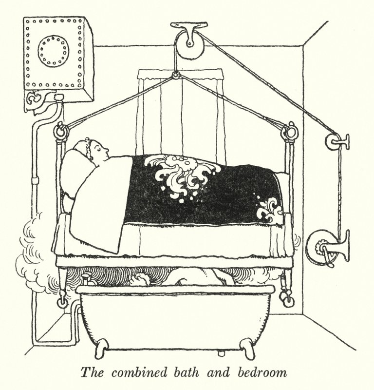 The combined bath and bedroom (litho) 作者 威廉·希思·罗宾逊