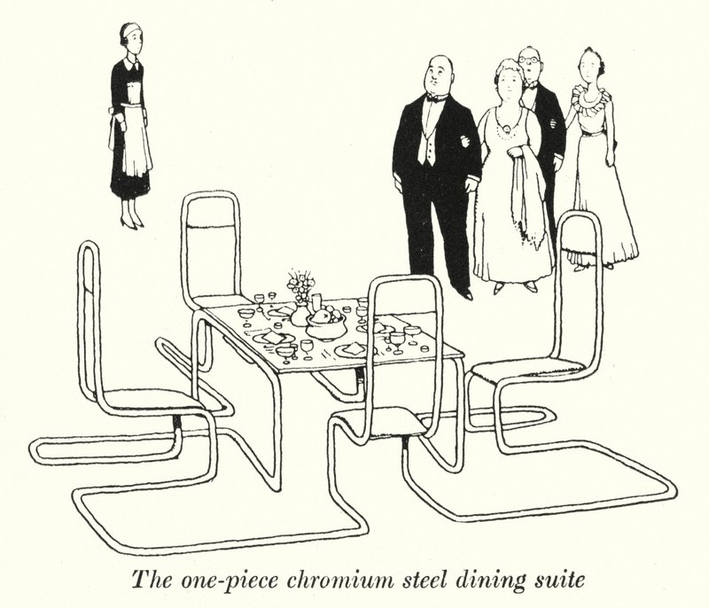 The one-piece chromium steel dining suite (litho) 作者 威廉·希思·罗宾逊