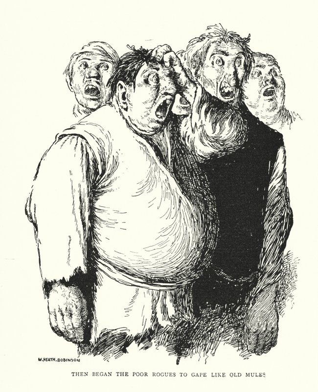然后开始可怜的流氓像老骡子一样张大了嘴（石版画） 作者 威廉·希思·罗宾逊