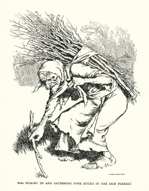 在所说的 forrest (litho) 中捡起并收集一些木棍 作者 威廉·希思·罗宾逊