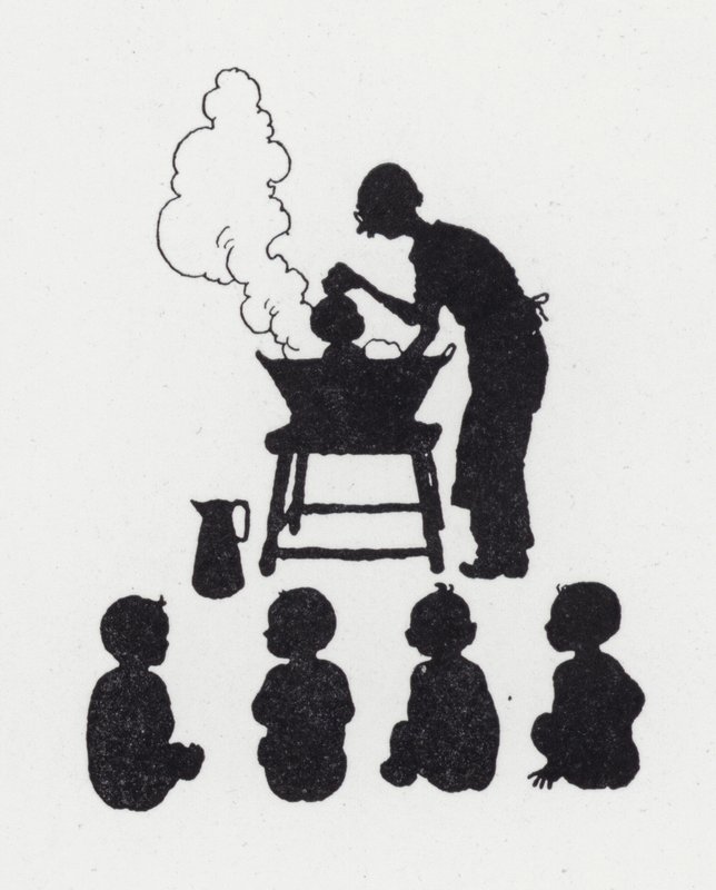 洗婴儿（石版画） 作者 威廉·希思·罗宾逊