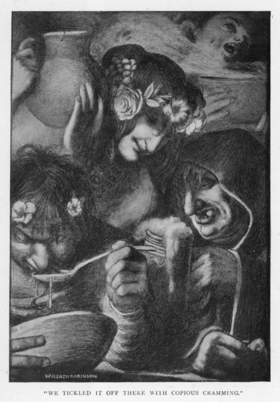 “我们用大量填鸭式的方法把它搞得一团糟”（石版画） 作者 威廉·希思·罗宾逊