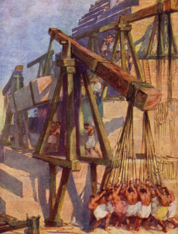 Building the Pyramids (colour litho) 作者 威廉·亨利（后）马格森