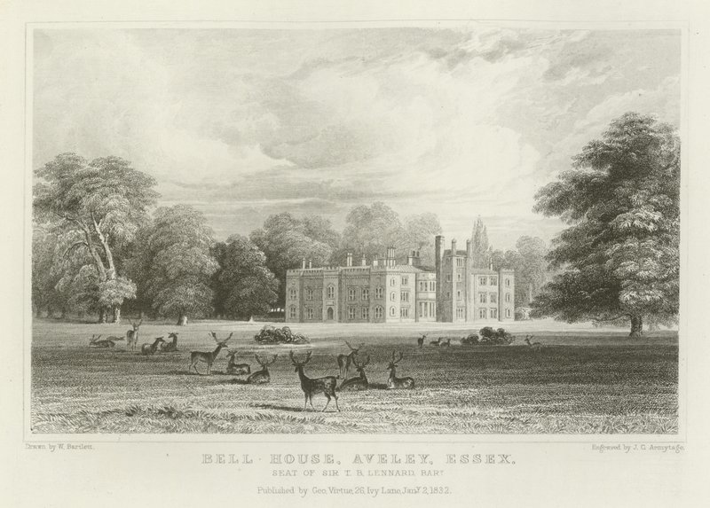 Bell House，Aveley，Essex，Sir TB Lennard，Baronet 作者 威廉·亨利·巴特利特