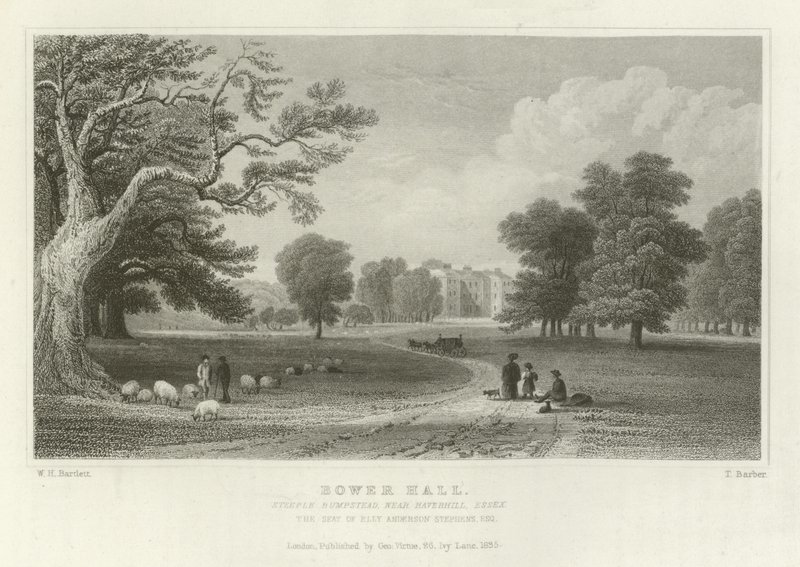 Bower Hall，Steeple Bumpstead，靠近Haverhill，Essex，Elly Anderson Stephens的座位，Esquire 作者 威廉·亨利·巴特利特
