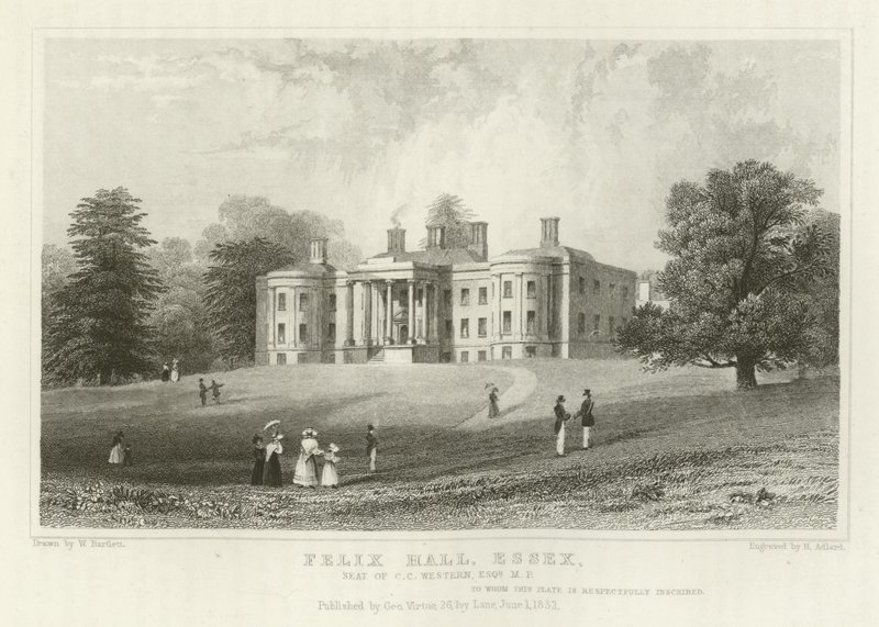 Felix Hall，Essex，CC Western，Esquire，MP 作者 威廉·亨利·巴特利特