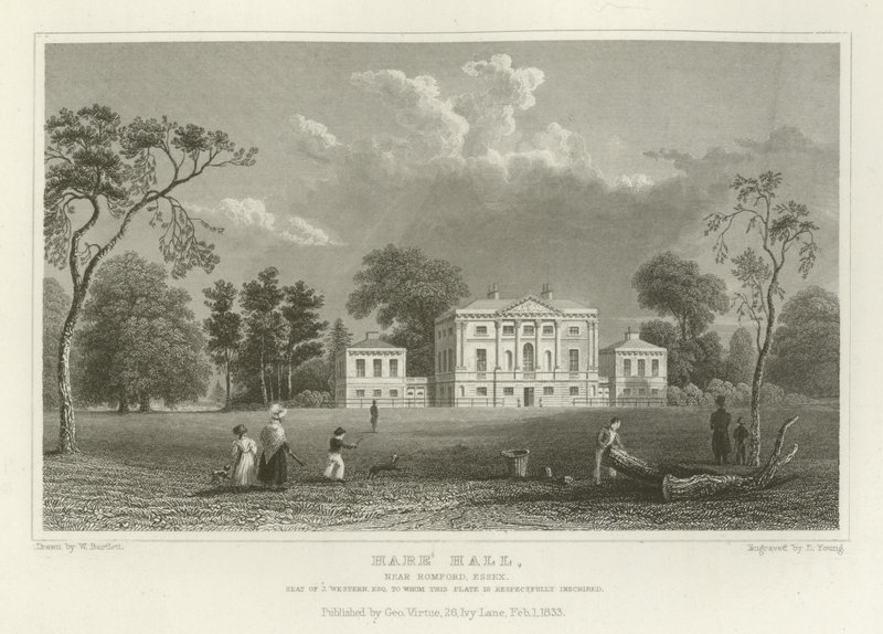 Hare Hall，靠近Romford，Essex，西部J座，Esquire 作者 威廉·亨利·巴特利特