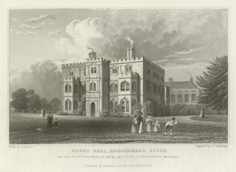 Marks Hall，Coggeshall，Essex，Honeywood夫人的座位 作者 威廉·亨利·巴特利特
