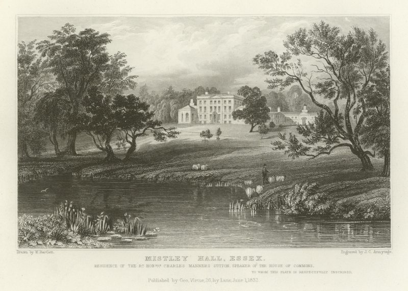 艾塞克斯的Mistley Hall，下议院议长Charles Manners Sutton阁下 作者 威廉·亨利·巴特利特