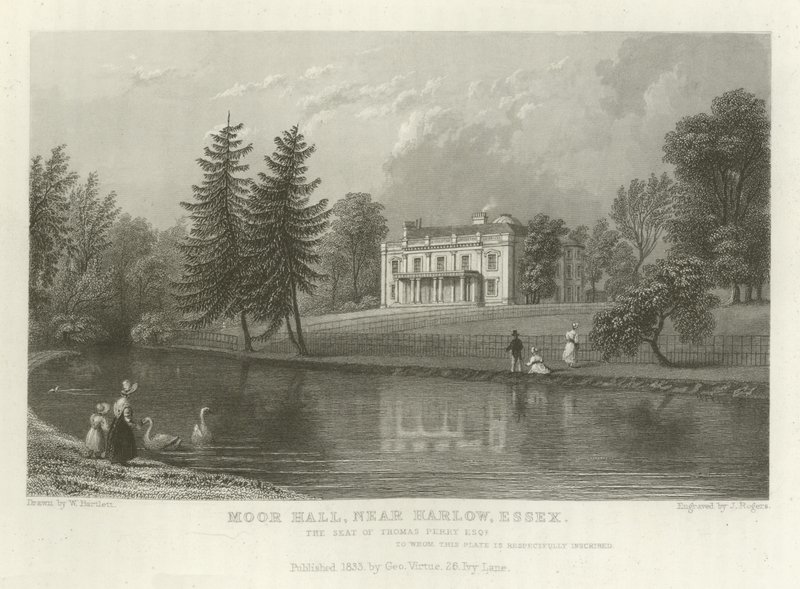 Moor Hall，靠近Harlow，Essex，Thomas Perry的座位，Esquire 作者 威廉·亨利·巴特利特