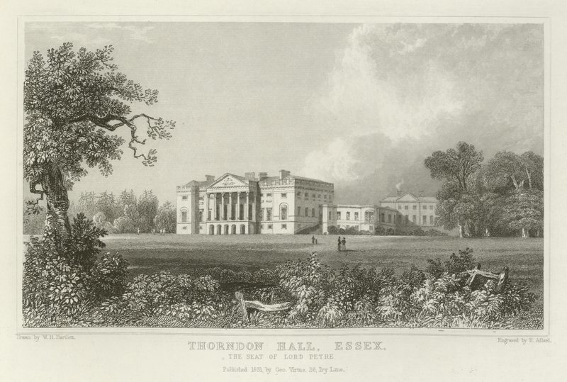 艾塞克斯的Thorndon Hall，佩特雷勋爵的所在地 作者 威廉·亨利·巴特利特