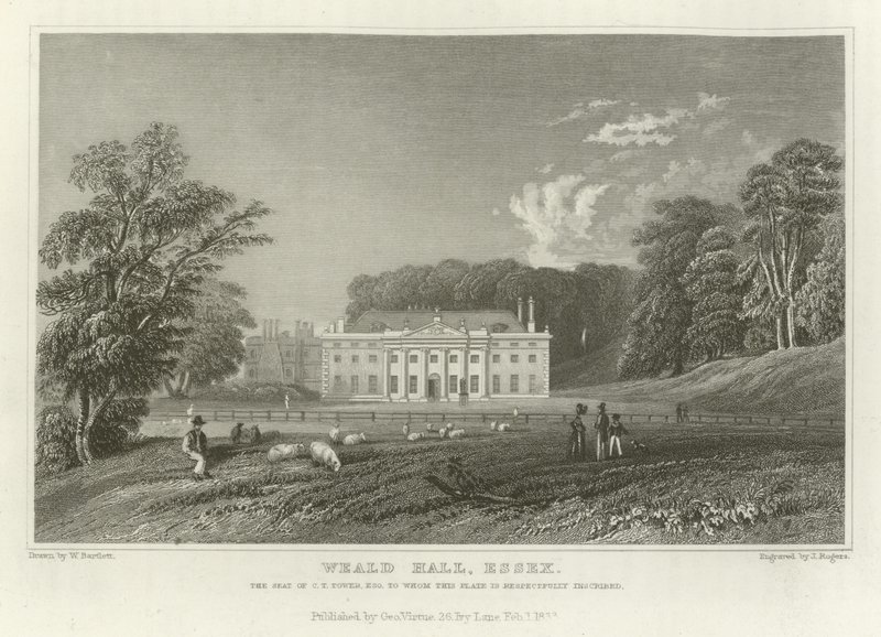 埃塞克斯的Weald Hall，CT塔的座位，Esquire 作者 威廉·亨利·巴特利特