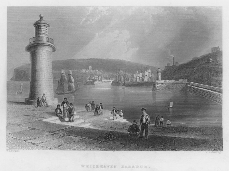 Whitehaven Harbour (engraving) 作者 威廉·亨利·巴特利特