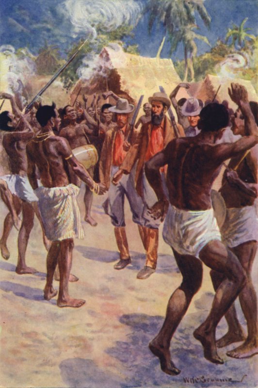 Illustration for The Gorilla Hunters by R M Ballantyne (colour litho) 作者 威廉·亨利·查尔斯·格鲁姆