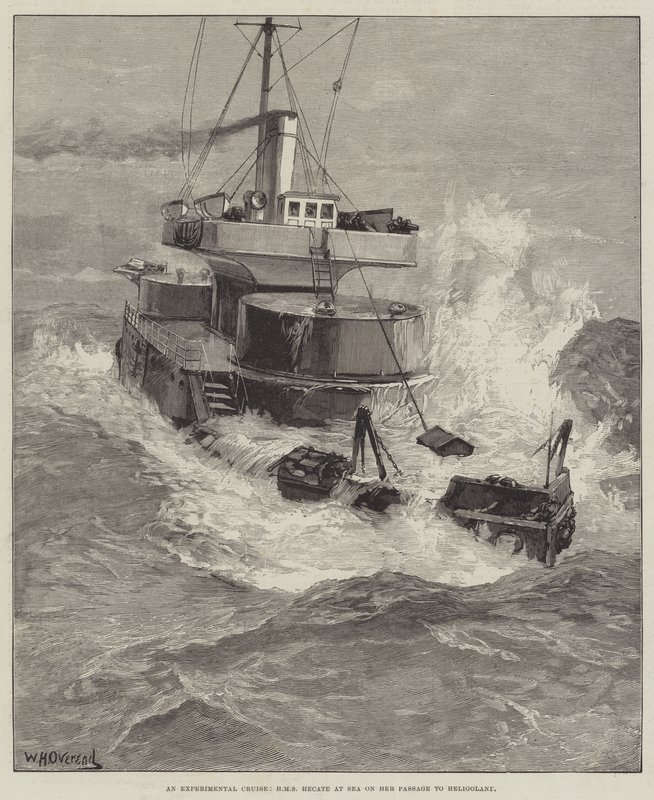 实验巡航，HMS Hecate在海上通往Heligoland 作者 威廉·海沙姆·奥弗兰德