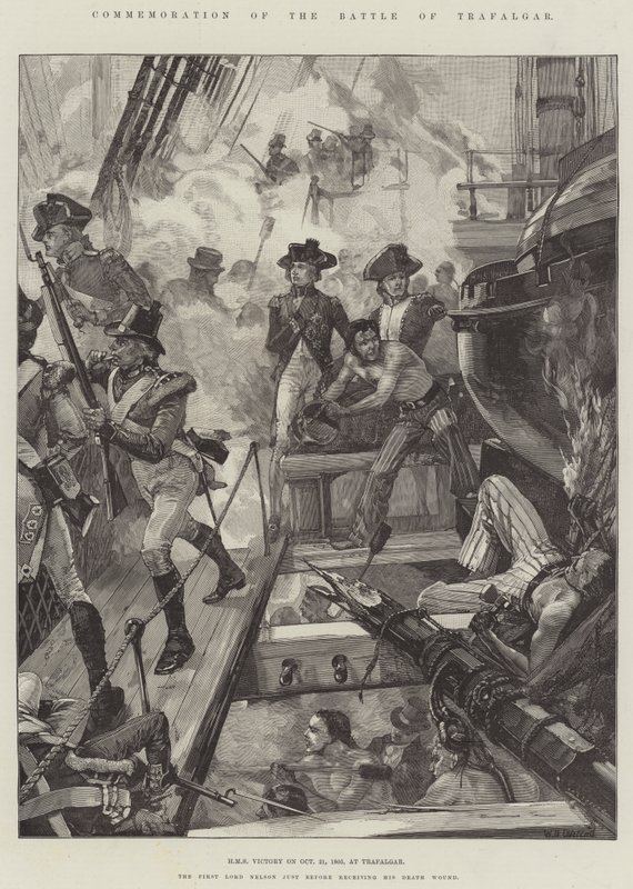 1805年10月21日在特拉法加纪念特拉法加战役，HMS胜利 作者 威廉·海沙姆·奥弗兰德