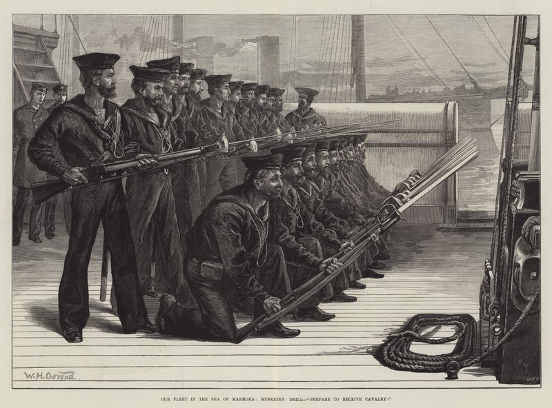 我们在马莫拉海的舰队，Musketry Drill，准备接收骑兵！ 作者 威廉·海沙姆·奥弗兰德