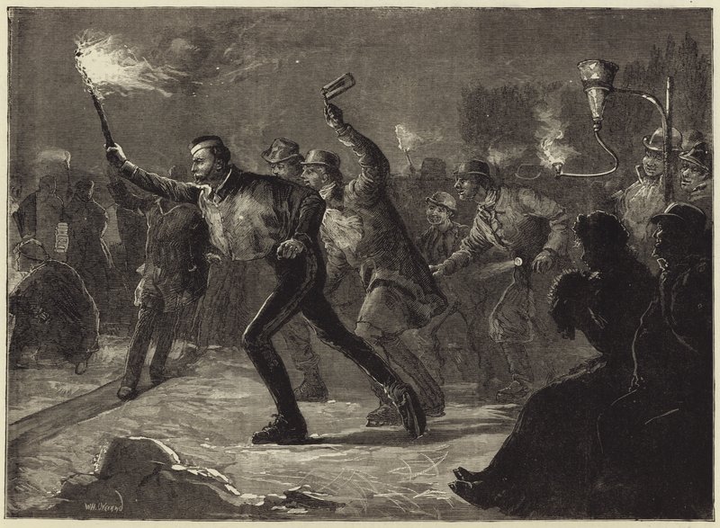 Skating on the Serpentine by torchlight (engraving) 作者 威廉·海沙姆·奥弗兰德